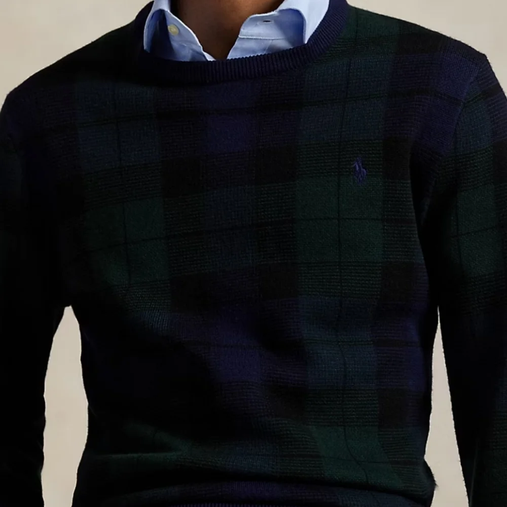 POLO Ralph Lauren Plaid Washable Wool Sweater Tartan